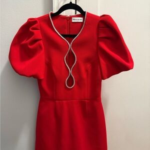 Rebecca Vallance Karina embellished mini dress (red)